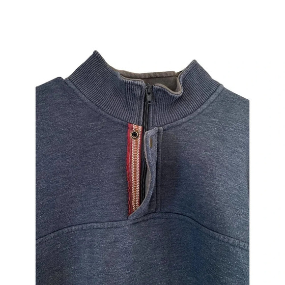 Orvis Long Sleeve Blue Quarter-Zip Snap Closure Warm Sweatshirt Men’s Size XL - Picture 7 of 11